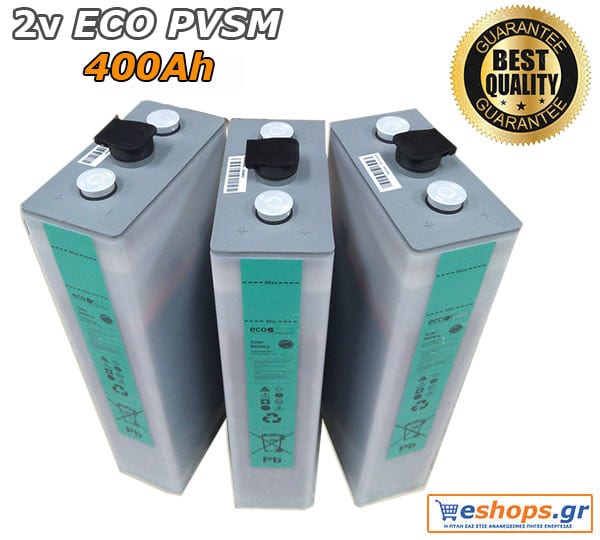 2V Μπαταρία Βαθιάς Εκφόρτισης ECOPVSM 400, Aνοικτού τύπου