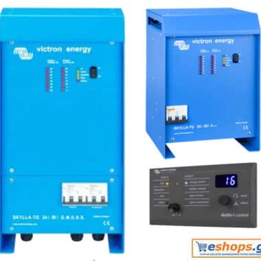 Victron Skylla-TG 24/50 GMDSS 120/240V (excl. panel) φορτιστής μπαταριών Ο Victron BATTERY CHARGERS Skylla-TG 2450 GMDSS 120240V (excl. panel) είναι ένας ισχυρός, αδιάβροχος φορτιστής 70A για σκάφη, τροχόσπιτα
